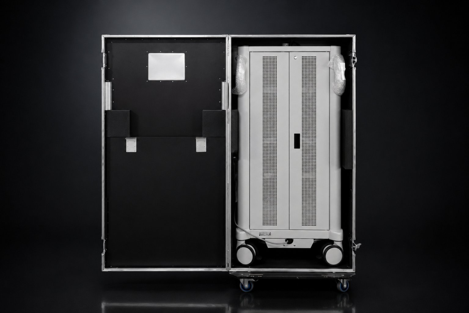 Flight case na AV techniku a displeje — detail
